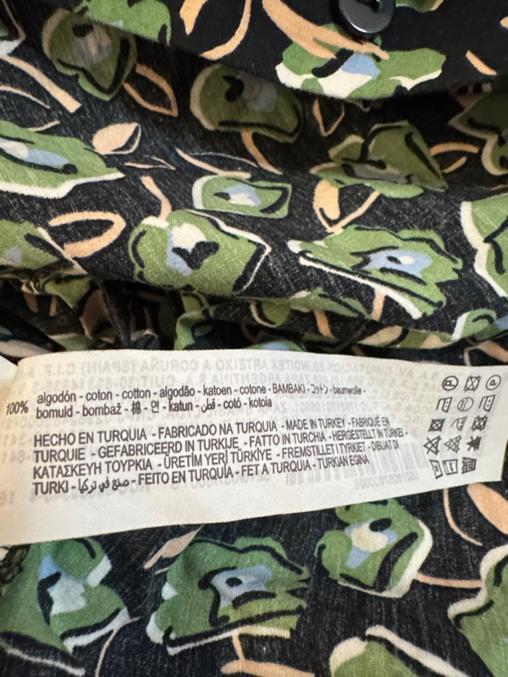 H&M shirtdress, pretty abstract floral pattern on black, womens S - Picture 3 of 13